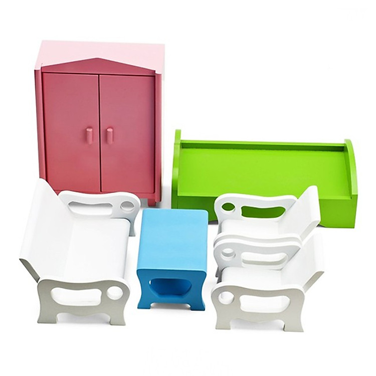 Đồ Chơi Gỗ Mô Hình EDUGAMES Bộ Bàn Ghế, Giường Tủ - GA514