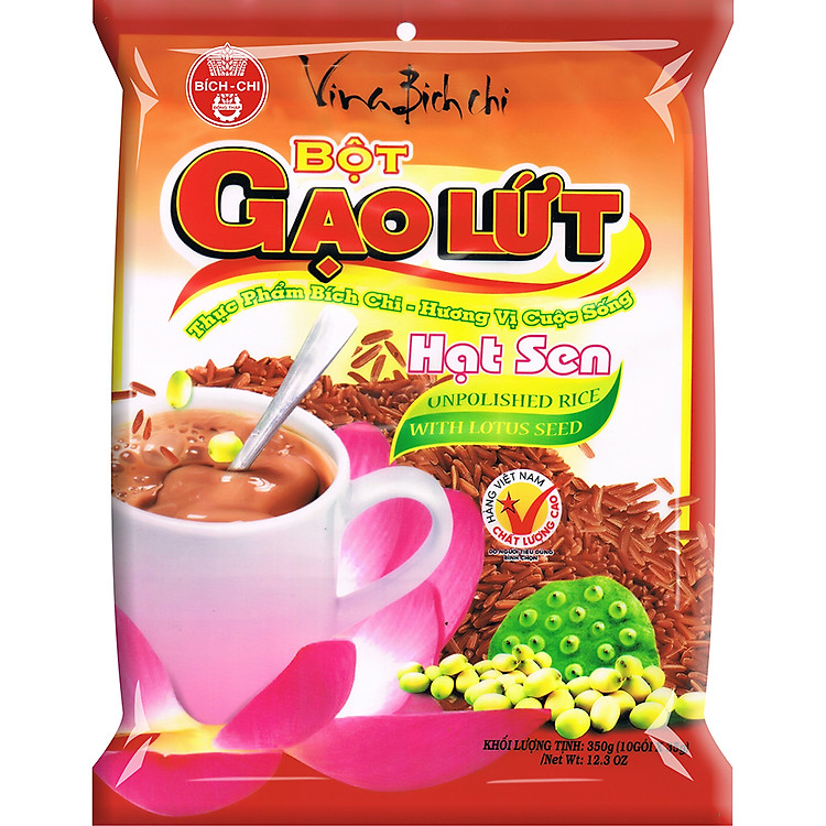 Bột Gạo Lứt Hạt Sen Bích Chi 35gr X10 Túi