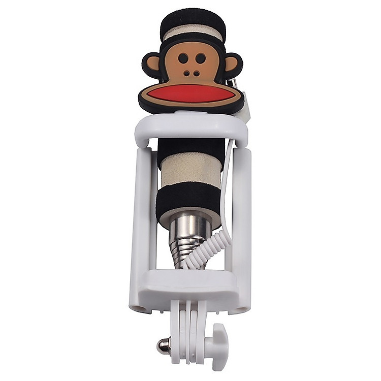 Gậy Chụp Hình Monopod Mini Đầu Hình Thú - Khỉ Con - Hàng Chính Hãng