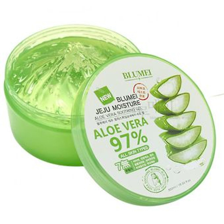 Gel Dưỡng Thể, Dưỡng Mặt Blumei Jeju Aloe Vera Soothing Gel 97% 300ml