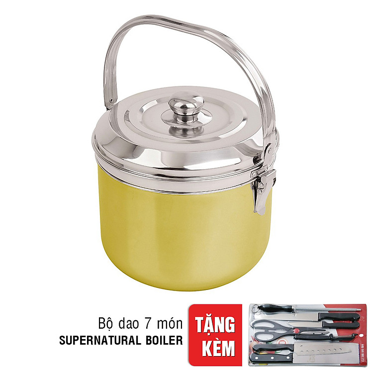 Nồi Ủ Supernatural Boiler Sinew G000080 - 5.6L (Tặng Bộ Dao 7 Món)