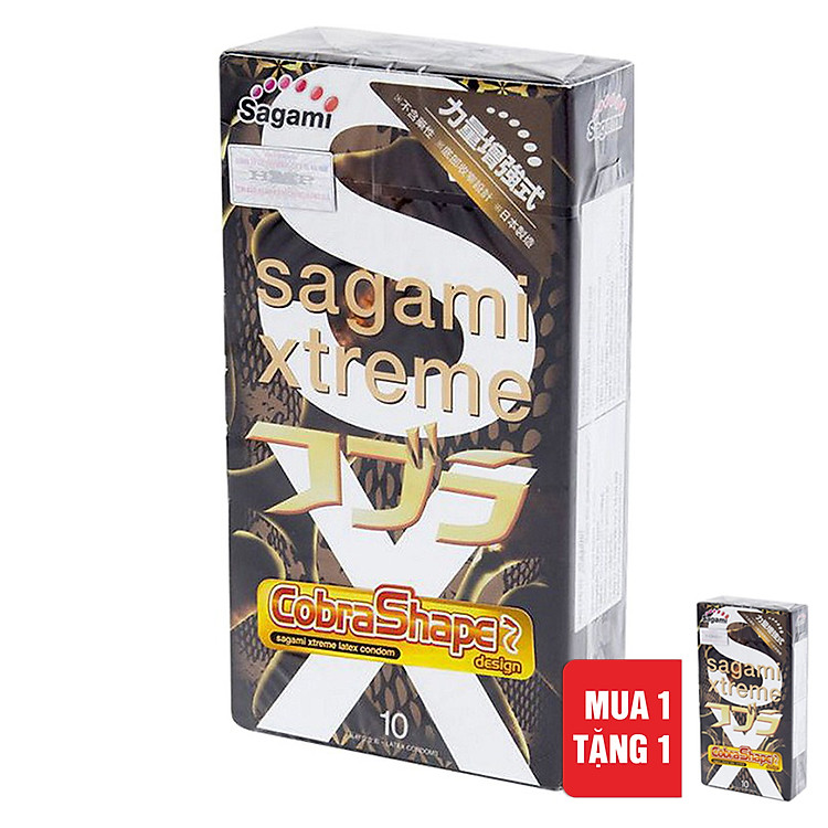 Bao Cao Su Sagami Xtreme Cobra - Hộp 10 Gói (Tặng Bao Cao Su Sagami Xtreme Cobra - Hộp 10 Gói)