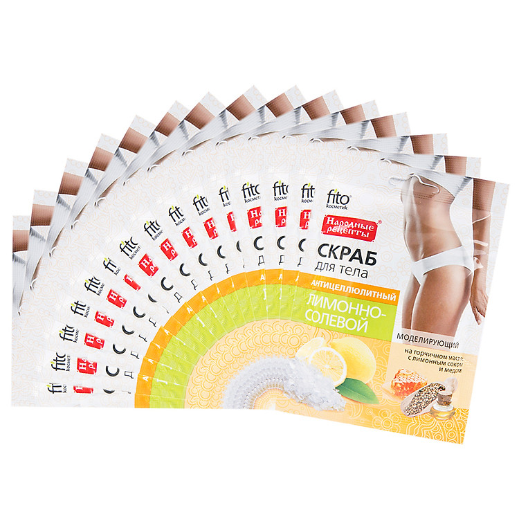 Tẩy Tế Bào Da Chết Toàn Thân Fitocosmetics Chiết Xuất Chanh - Muối (Hộp 15 Gói 100g)