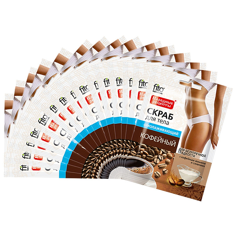 Tẩy Tế Bào Da Chết Toàn Thân Fitocosmetics Chiết Xuất Coffee (Hộp 15 Gói 100g)