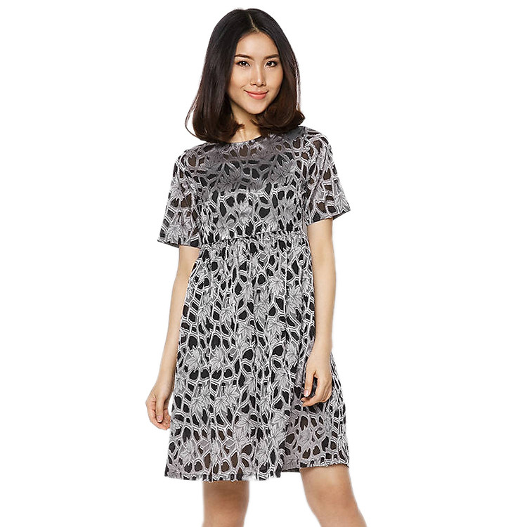 Đầm Baby Doll Hai Lớp Labelle D195 - Xám (Free Size)