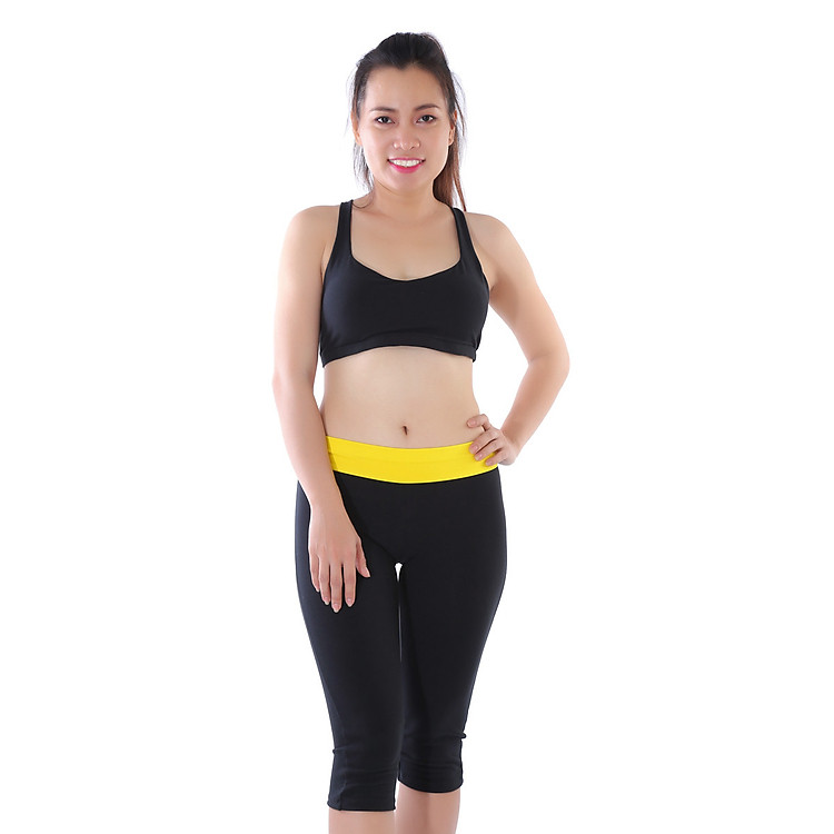 Bộ Đồ Tập Thể Thao Monica GY 2001 Đan Dây Lưng - Đen Phối Vàng