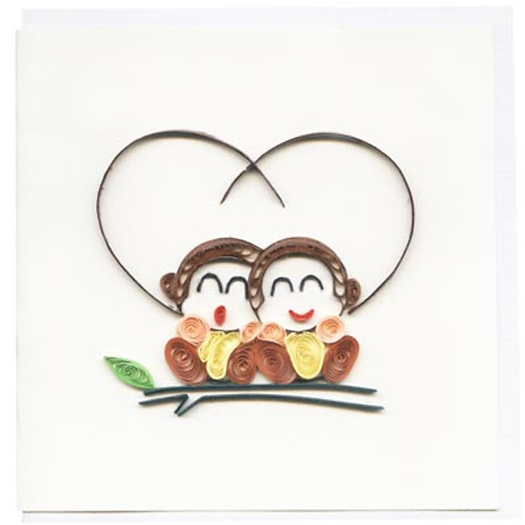 Thiệp Giấy Xoắn Việt Net - Happiness Mẫu 3 (10 x 10 cm)