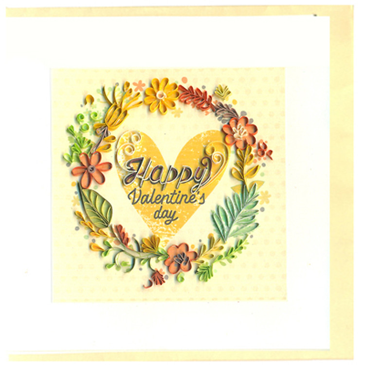 Thiệp Giấy Xoắn Việt Net - Love Valentine - Happy Valentine's Day
