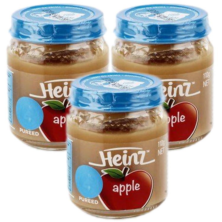 Combo 3 Hủ Trái Cây Táo Nghiền Heinz (110g)