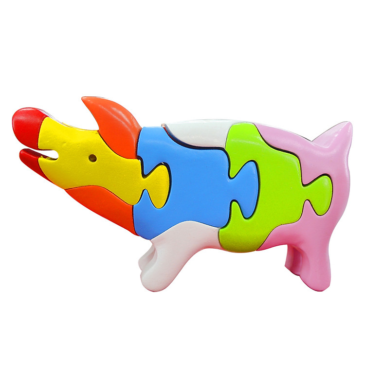 Đồ Chơi Gỗ Lắp Ráp Mô Hình Puzzle 3D Tottosi Hình Heo 304012 (7 Mảnh Ghép)