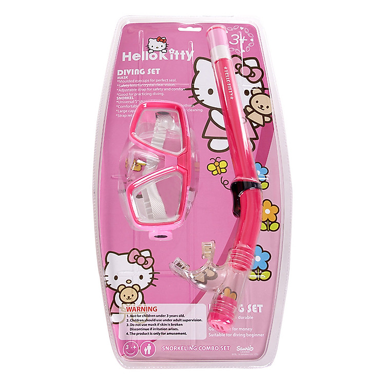 Bộ Ống Thở Và Kiếng Bơi Cao Cấp Mesuca Hello Kitty HEY41101 - Hồng