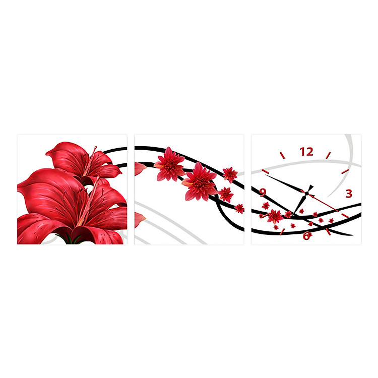 Tranh Đồng Hồ Treo Tường 3 Tấm Thế Giới Tranh Đẹp HH00169-DH
