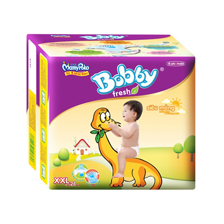 Tã Dán Bobby Fresh Siêu Mỏng XXL21 (21 Miếng)