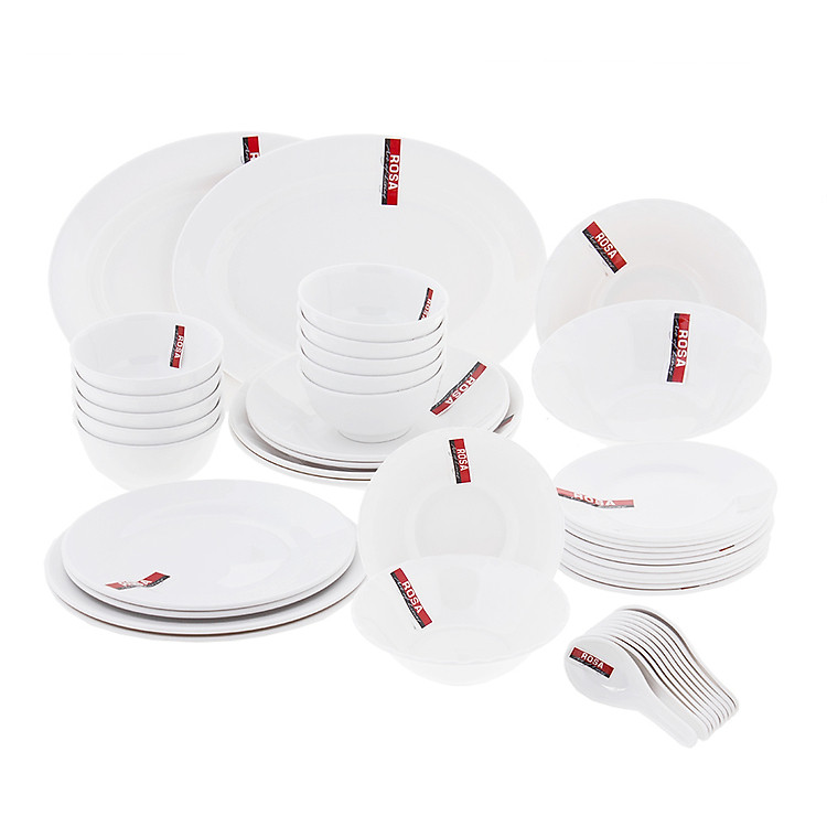 Bộ Chén Bát RoSa Cổ Điển (Trắng Ngà) (44 Món) - Set 8