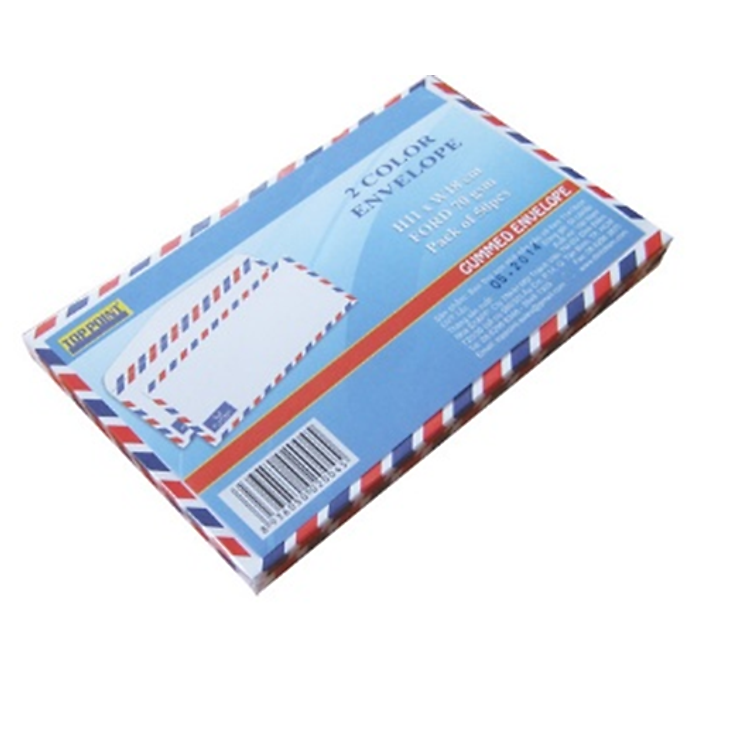 Bao Thư Trắng Toppoint Sọc Nhỏ Nắp Xéo Có Keo 11 x 18 cm (50 Cái/Lốc)