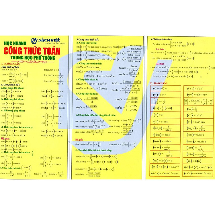Sách Học Nhanh Công Thức Toán THCS