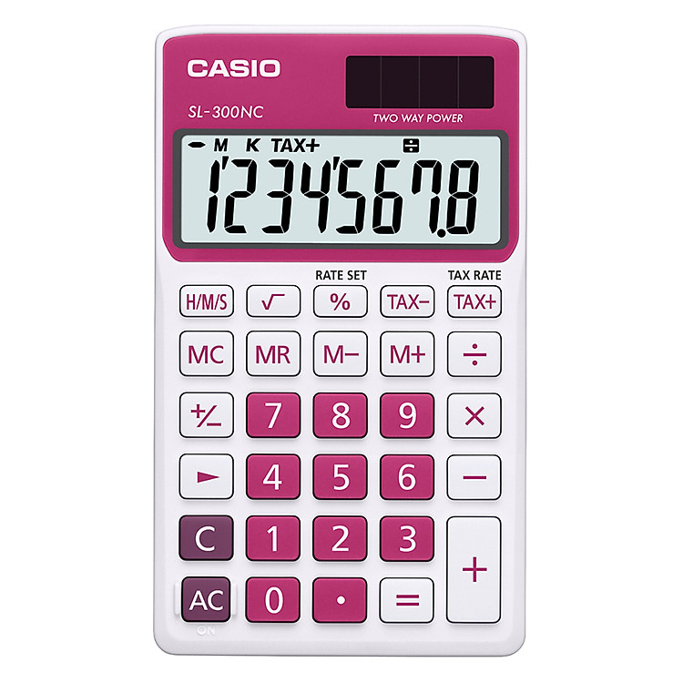 Máy Tính Để Bàn Casio SL-300NC - Hồng Trắng