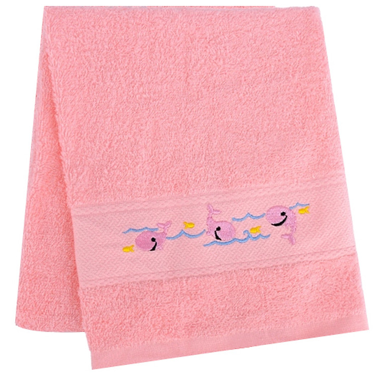 Khăn Tắm Boder Thêu Họa Tiết Động Vật Quảng Phú BQM3 (60 x 120 cm)