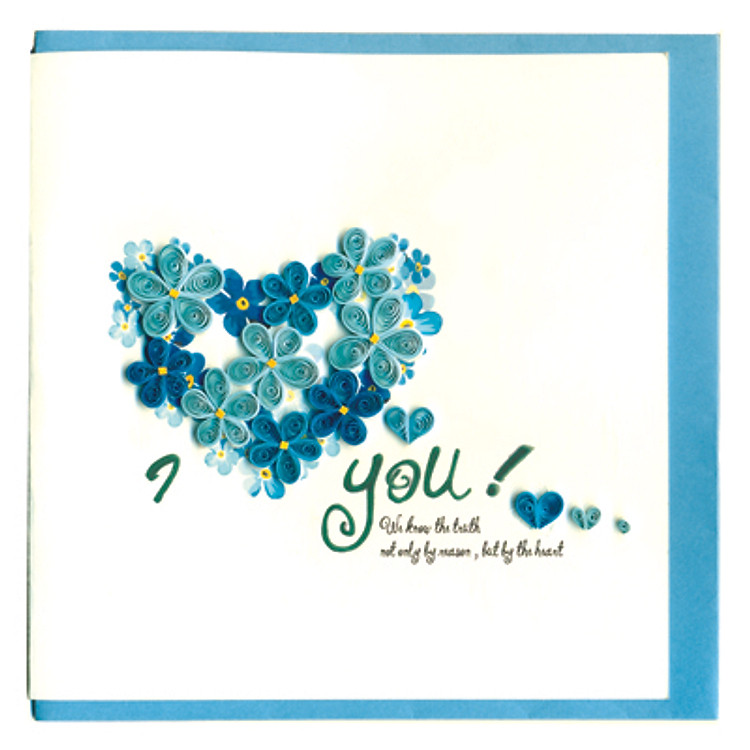 Thiệp Giấy Xoắn Việt Net - Love Valentine - I Love You Mẫu 3