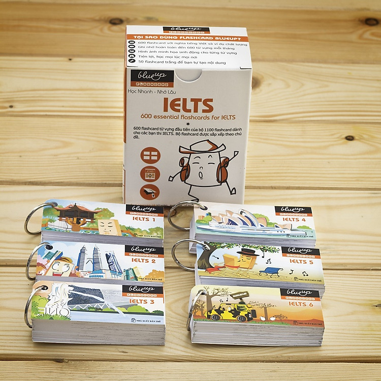 Hộp Blueup IELTS 600 Essential Flashcards For IELTS - Phần 1 - Alphabook