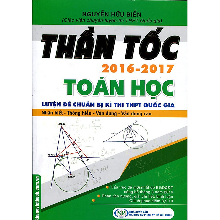 Sách Thần Tốc Luyện Đề Chuẩn Bị Kì Thi THPT Quốc Gia Toán Học 2016 - 2017