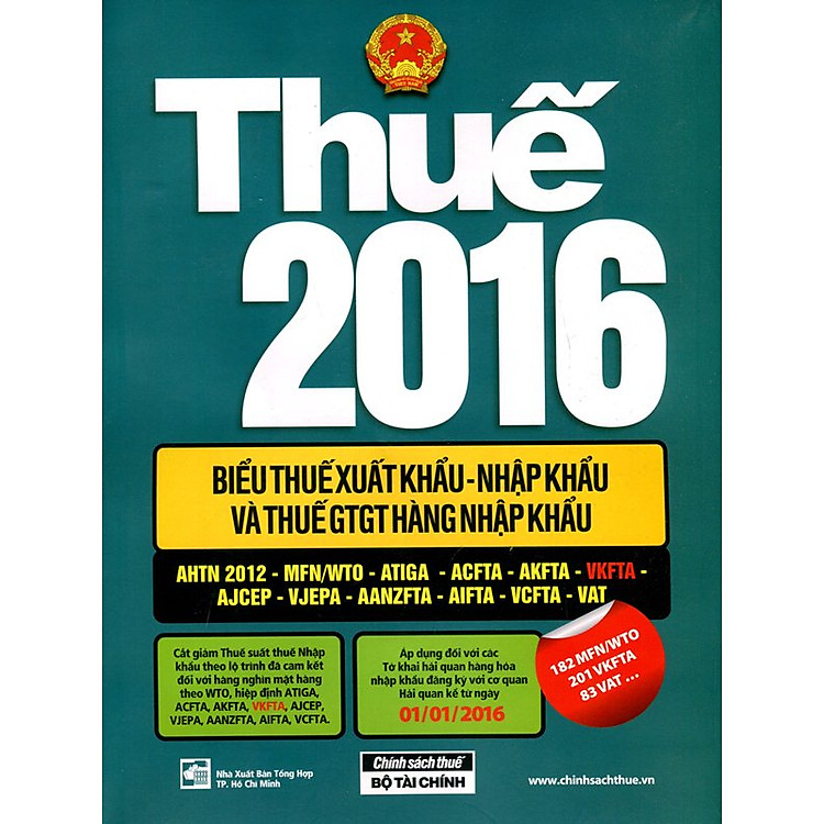 Sách Thuế 2016 - Biểu Thuế Xuất Khẩu - Nhập Khẩu Và Thuế GTGT Hàng Nhập Khẩu