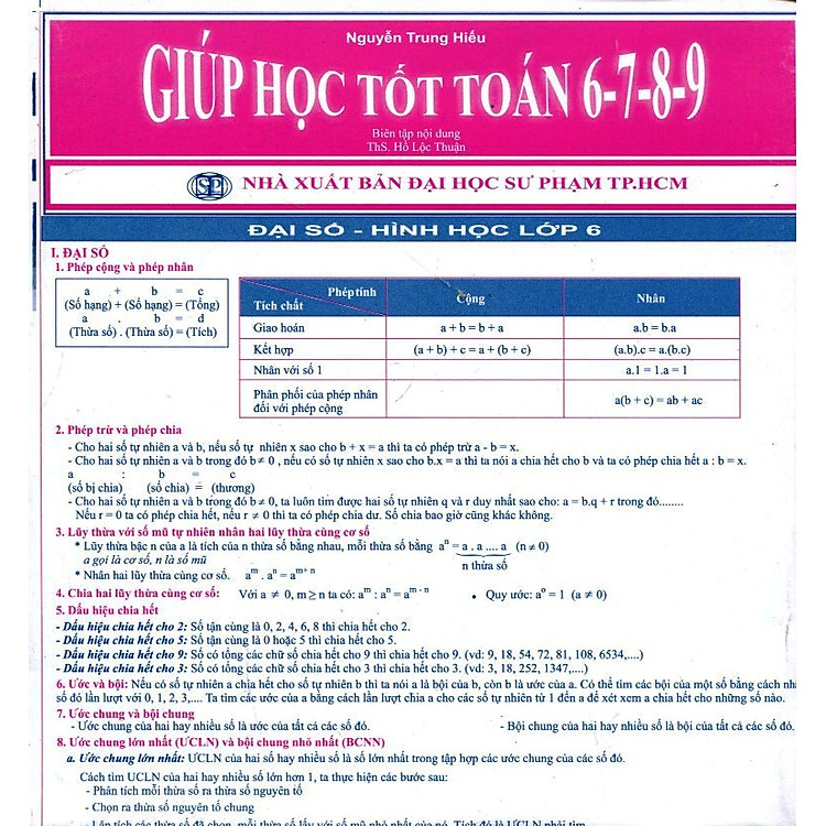 Sách Giúp Học Tốt Toán 6 - 7 - 8 - 9