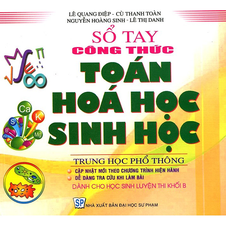 Sách Sổ Tay Công Thức Toán - Hóa - Sinh Học THPT