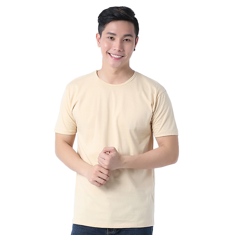 Áo Thun Cổ Tròn Nam MihaFashion NaTron-S- Kem Sữa