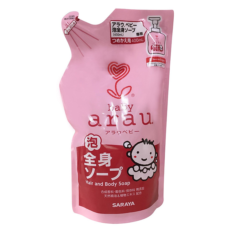 Bọt Tắm Gội Thảo Mộc Arau Baby Túi 400ml