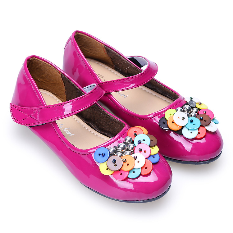 Giày Búp Bê Bé Gái Đính Bông AZ79 BB0152002 - Hồng Sen