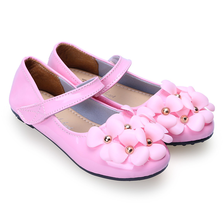 Giày Búp Bê Bé Gái Đính Bông AZ79 BB0152004 - Hồng Phấn