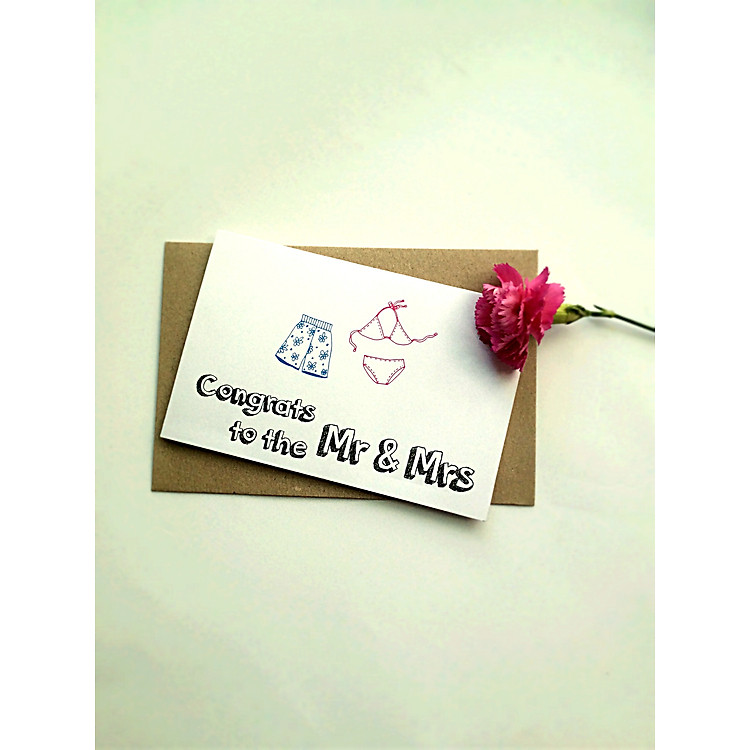 Thiệp Papermix Congrats To The Mr & Mrs - W06 (Trắng)