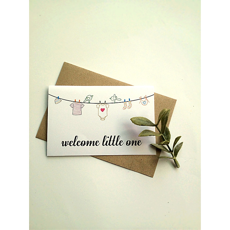 Thiệp Papermix Welcome Little One - BB10 (Trắng)