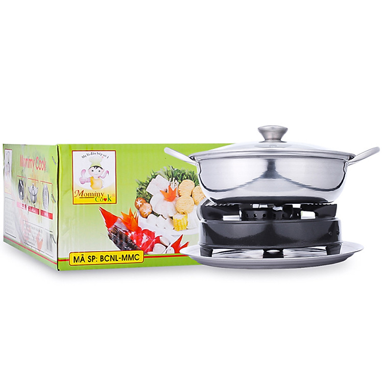 Bếp Cồn + Nồi Lẩu Inox + Khay Mommy Cook BCNL-MMC-1