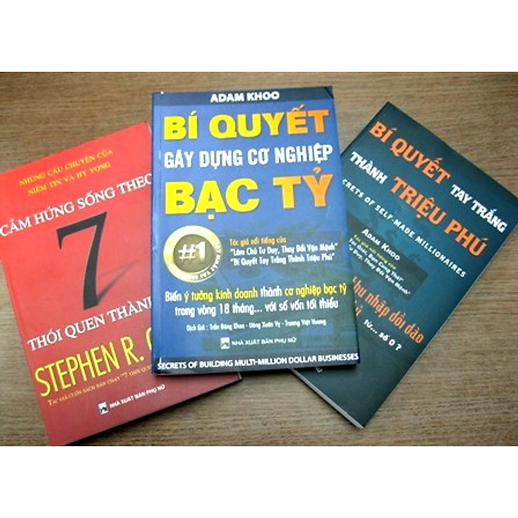 Sách Bộ 3 Cuốn Bí Quyết Làm Giàu: Bí Quyết Tay Trắng Thành Triệu Phú, Bí Quyết Gây Dựng Cơ Nghiệp Bạc Tỷ, Cảm Hứng Sống Theo 7 Thói Quen Thành Đạt