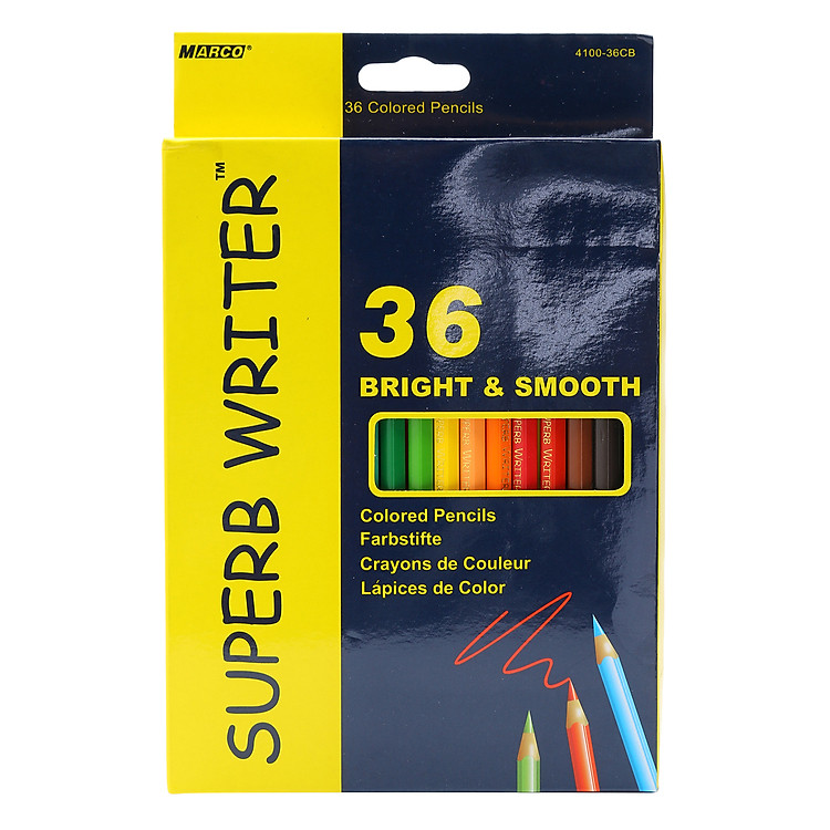 Bộ Chì Tô 36 Màu Superb Writer 4100-36CB (Hộp Giấy)