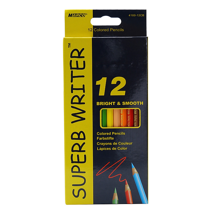 Bộ Chì Tô 12 Màu Superb Writer 4100-12CB (Hộp Giấy)