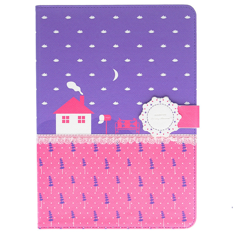 Bao Da Baseus Flower Case Cho iPad Air Hồng Tím