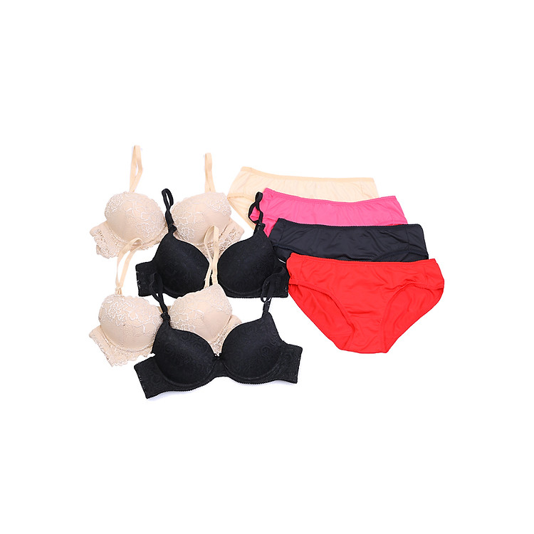 Combo 4 Áo Ngực Nữ, Tặng 4 Quần Lót Nữ