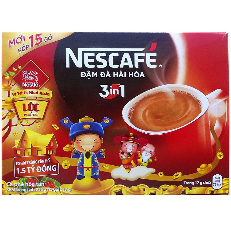 Hộp 15 Gói Nescafé 3in1 Đậm Đà Hài Hòa (17g) - Đỏ
