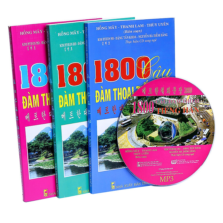 Combo: 1800 Câu Đàm Thoại Tiếng Hàn (Trọn Bộ 3 Cuốn) (Kèm CD)