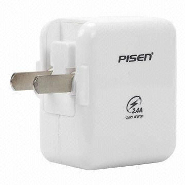 Adapter Sạc iPad Pisen 1 Cổng USB 2.4A - Hàng Chính Hãng