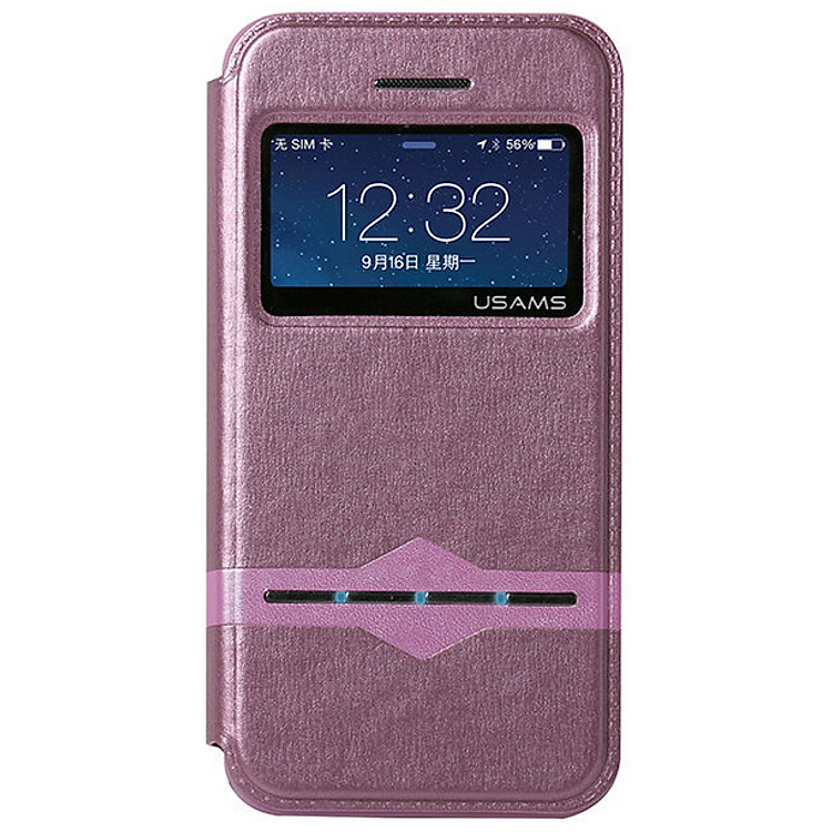 Bao Da Usams Sliding PU Lange Series Cho iPhone 5S - Hồng