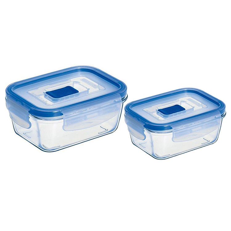Combo 2 Hộp Thủy Tinh Chữ Nhật Luminarc Pure J4710 + J4716 – 385 ML + 820 ML