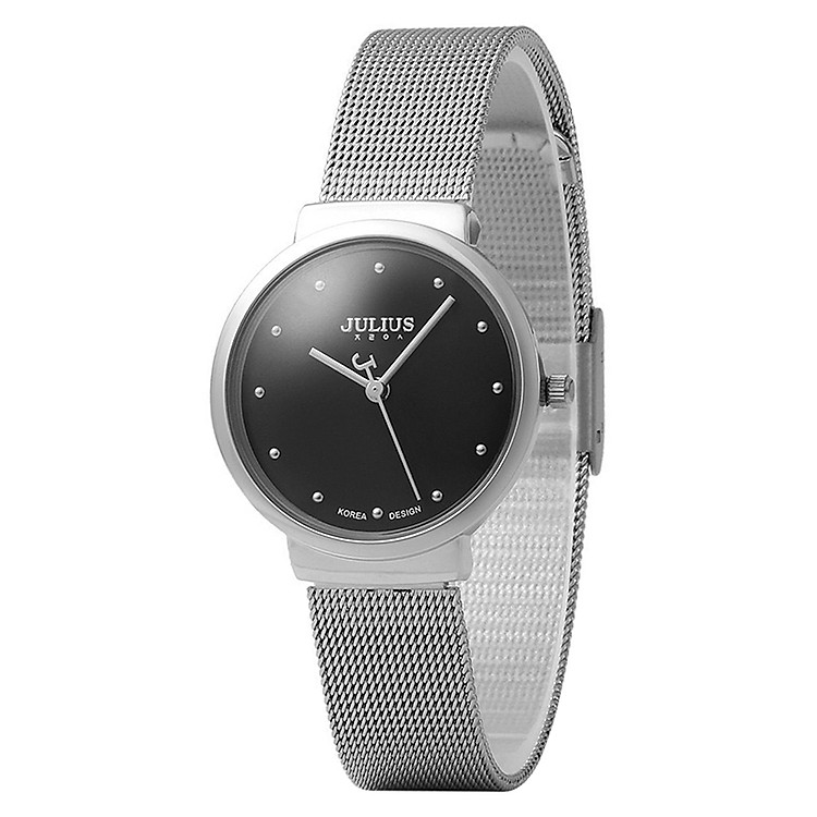 Đồng Hồ Nữ Dây Thép Không Gỉ Julius JA - 426 (30mm) - Mặt Đen