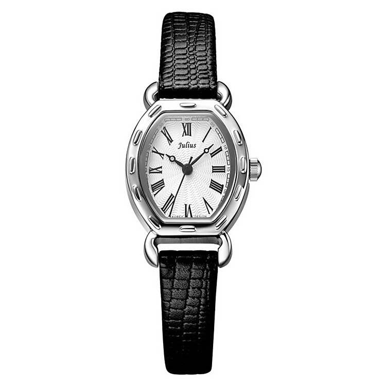 Đồng Hồ Nữ Dây Da Julius JA - 544 (21mm) - Mặt Trắng Dây Đen