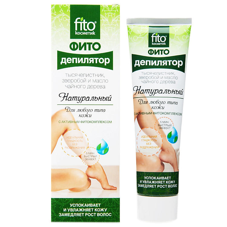 Kem Tẩy Lông Hữu Cơ Fitocosmetics Chiết Xuất Cỏ Thi, Chi Ban Và Dầu Trà Dành Cho Mọi Loại Da (100ml)