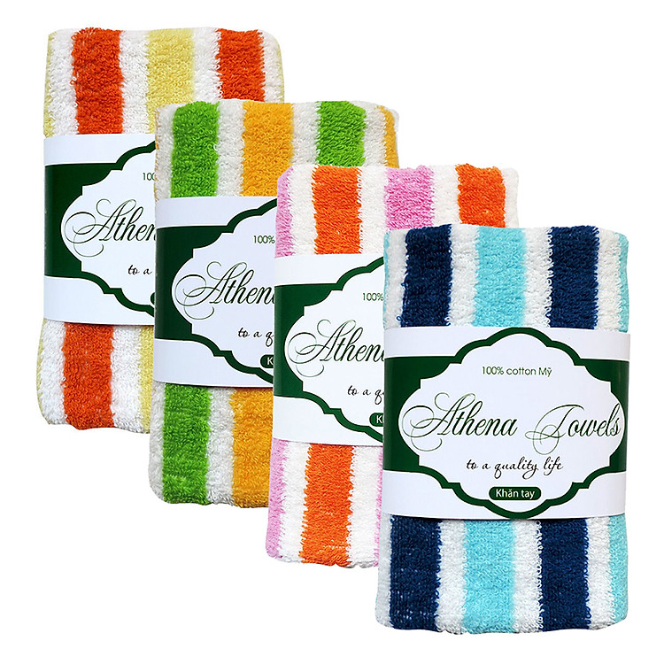 Khăn Tay Sọc Màu Tinh Tế Athena 28 x 51cm