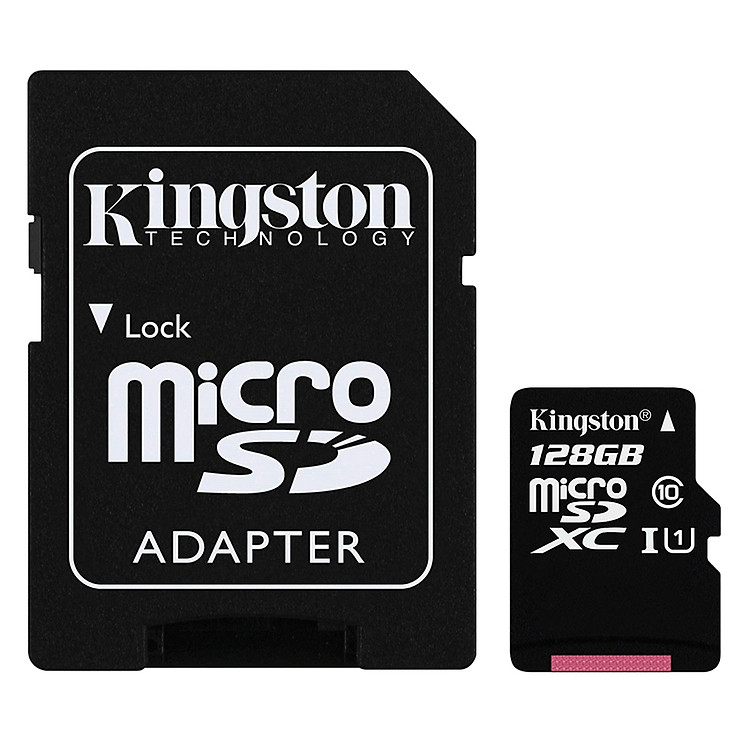 Thẻ Nhớ Micro SD Kingston 128GB Class 10 + Adapter - Hàng Chính Hãng